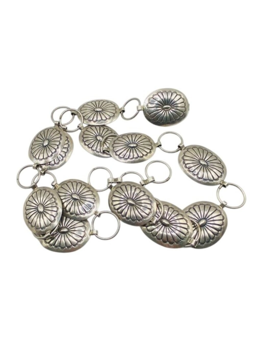 Navajo Marcella James 34" Concho Sterling Silver 925 Belt